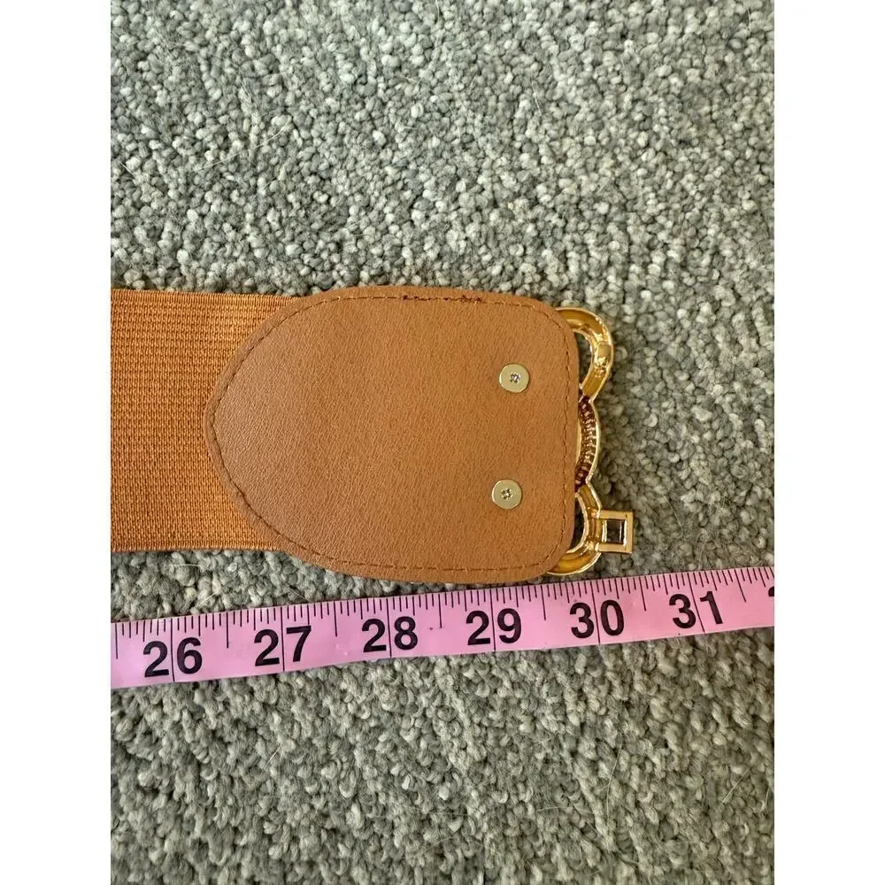 Vintage Elastic bling broach buckle dress belt OS M